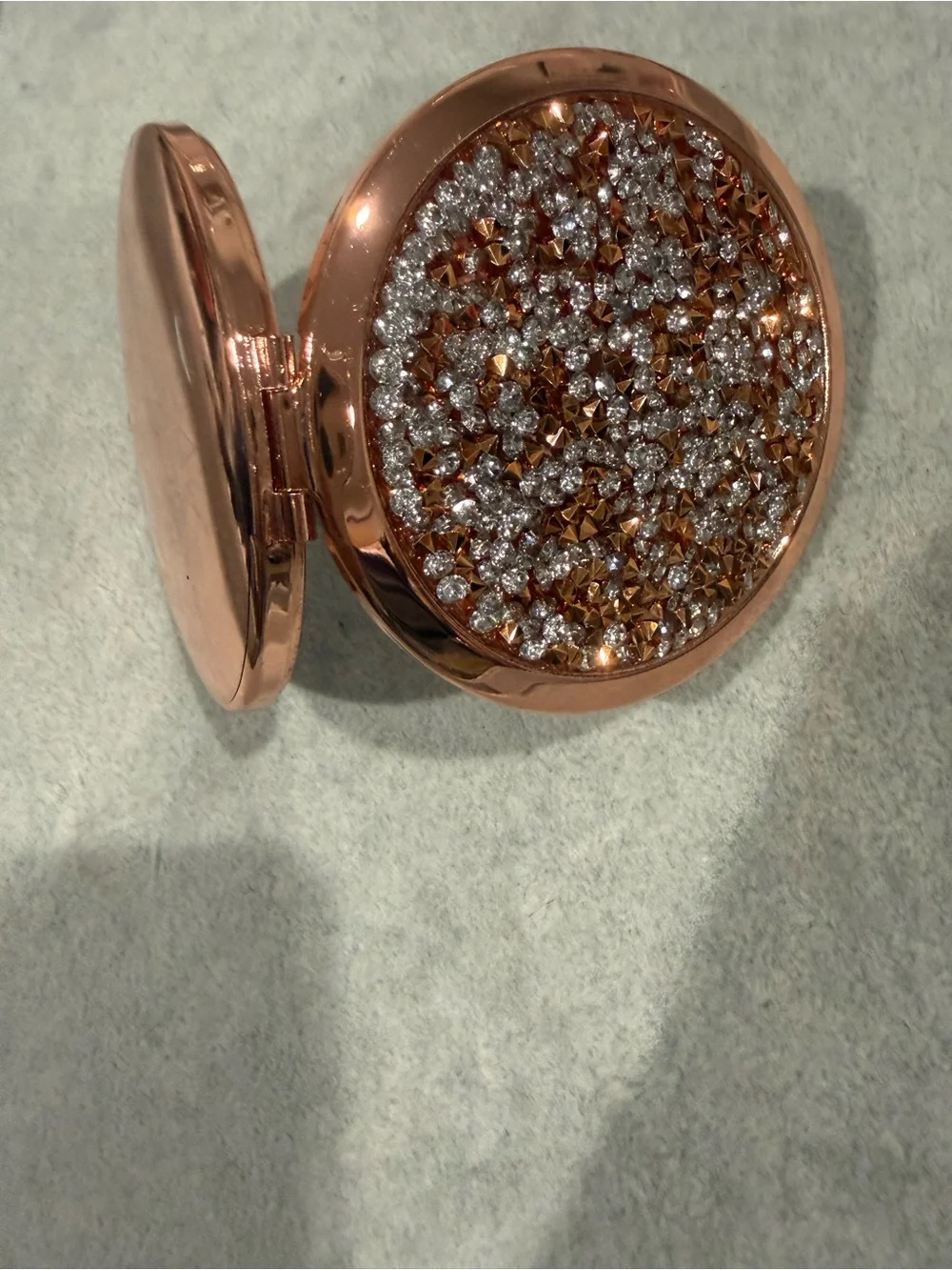Rose Gold Compact Mirror Portable Pocket Makeup beautiful reminder cute gift